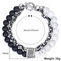 Bold Natural Stone Men's Beaded Bracelet Special Fashion Gift Jewelry Accessories