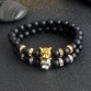 Fierce Matte black Onyx Stone Tiger Leopard head Natural stone Beads Bracelet Special Fashion Gift Jewelry Accessories