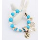Pearl Beads and Hearts with Elastic Force Fashion Wrap Cuff Charms Crystal Bracelet Special Fashion Gift Jewelry Accessories
