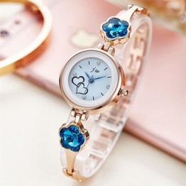 Charming Blue Rhinestone Stainless Steel Quartz Dress Wrist Watch Special Fashion Gift Jewelry Accessories