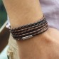 Popular 5 Laps Leather Vintage Black Bracelet Special Fashion Gift Jewelry Accessories