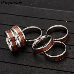 Mosaic Wood Semi-circle Nordic Vikings Runes Stainless Steel Ring Special Fashion Gift Jewelry Accessories