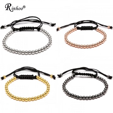 Charming Handmade Adjustable Unisex Rope Wrap Cord Beaded Bracelet Bangles Special Fashion Gift Jewelry Accessories