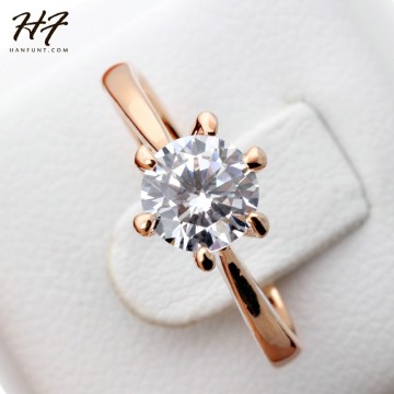 Forever Classic Sparkling Engagement Rose Gold Ring Jewelry