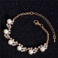 Luxury Gold-plated Cubic Zircon Simulated Pearl Crystal Beads Bracelet Jewelry