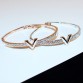 Dazzling Design Zircon Rose Gold And White Women's Bangle Bracelets Special Fashion Gift Jewelry Accessories