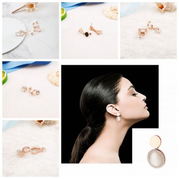 Shining Zircon Ear Buckle Fashion Joker Micro-ear Ornament Champagne Lady Tassel Ear-Drop Earring Special Fashion Gift Jewelry Accessories32949277308