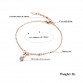 Delightful Rose Gold color Stainless Steel Bow-knot Woman's Inlaid Cubic Zirconia Extended Link Chain Anklet Special Fashion Gift Jewelry Accessories