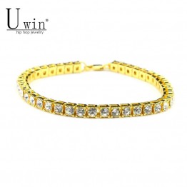 Bling Crystal Gold/Silver Iced Out 1 Row Rhinestones Chain  Bracelet Special Fashion Gift Jewelry Accessories