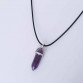 Colorful Hot Natural Hexagonal Crystal Column Stone Pendant Leather Chains Necklace Special Fashion Gift Jewelry Accessories