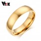 Brilliant Classic Men / Women Gold / Blue / Silver Color Stainless Steel Wedding Ring Special Fashion Gift Jewelry Accessories