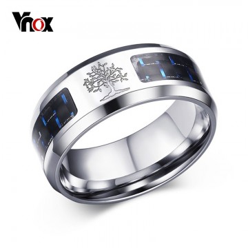 Dazzling Carbon Fiber Engraved Tree Of Life Men s Stainless Steel Ring Special Fashion Gift Jewelry Accessories32856269894