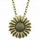 Lovely Unique 2 Colors Antique Silver, Antique Bronze Sunflower Chain Long Pendant Necklace