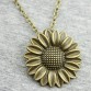 Lovely Unique 2 Colors Antique Silver, Antique Bronze Sunflower Chain Long Pendant Necklace32325527957