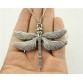 Unique Antique Big Dragonfly Silver Color Chain Long Pendant Necklace Special Fashion Gift Jewelry Accessories