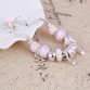 Lovely Pink Crystal Charm Silver Women s Beads Silver Bangle Bracelet Special Fashion Gift Jewelry Accessories32686145399