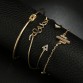 Statement Bohemian Geometric Metal Gold Color Cactus Letter Knot Chain Bracelet Special Fashion Gift Jewelry Accessories
